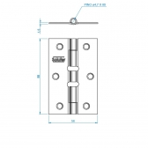 Kit Com 3 Dobradiças Porta Janela Madeira Preta 31/2